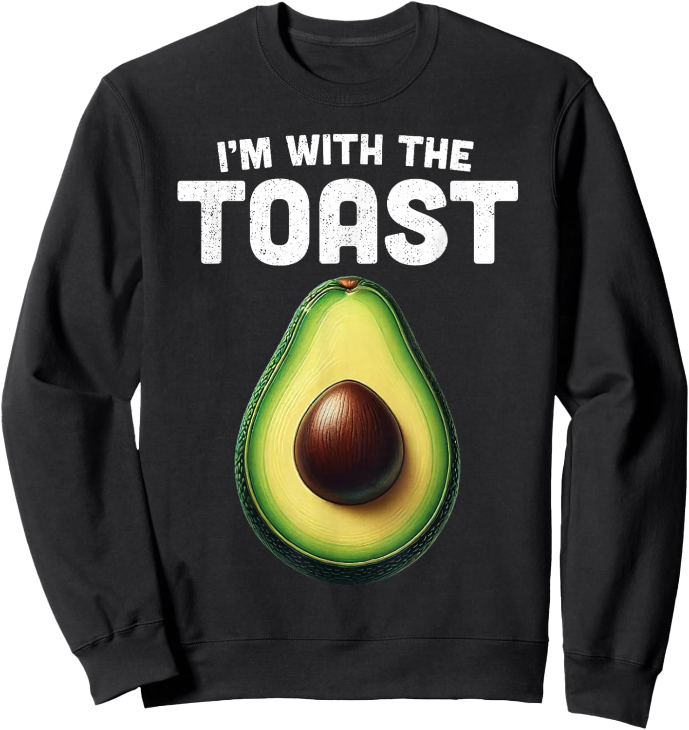 Im With Toast Shirt Avocado Matching Funny Halloween Costume Sweatshirt - Sweatshirt | Black