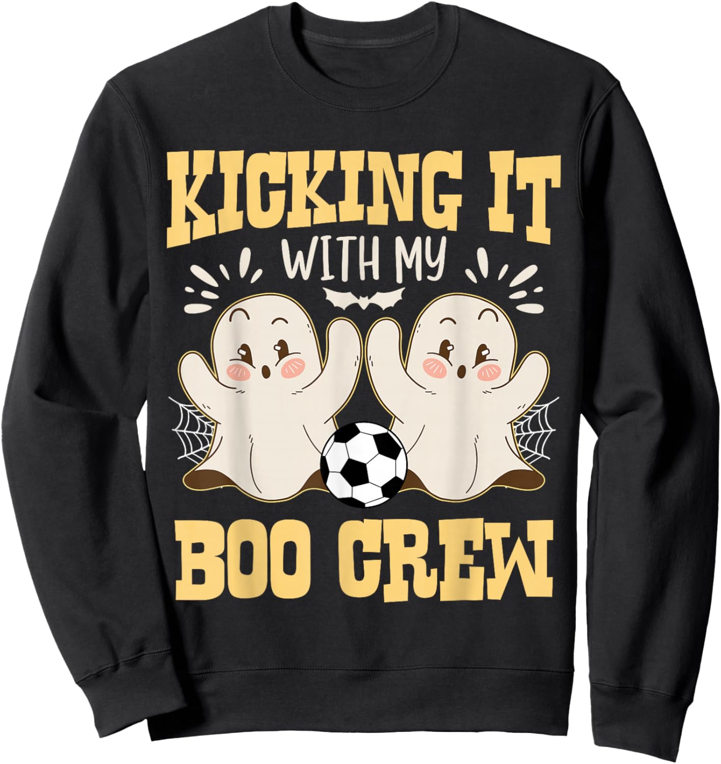 Kicking It With My Boo Crew Halloween Soccer Sweatshirt - Sweatshirt | Black