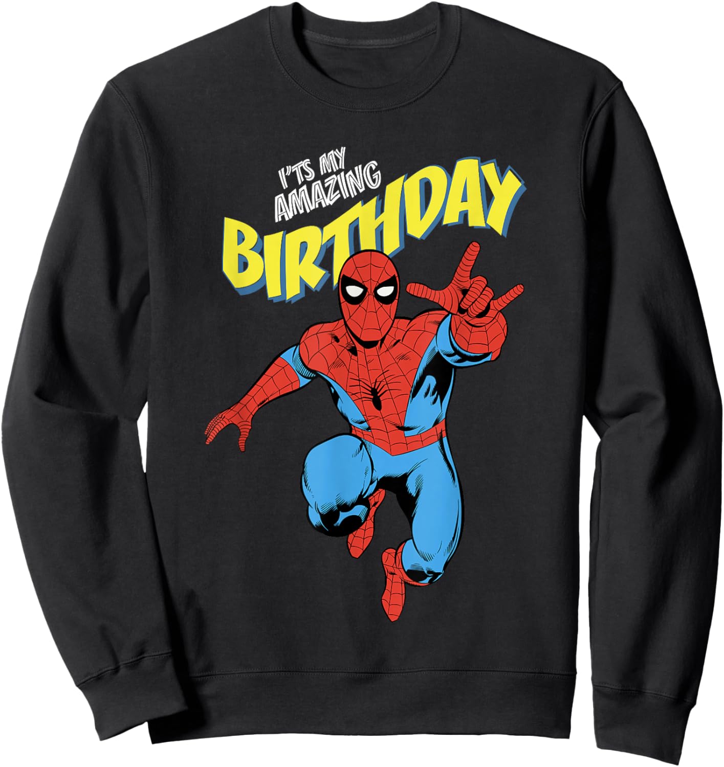 Marvel Comics Spider-Man Birthday It's My Amazing Day Sweatshirt - Sweatshirt | Black