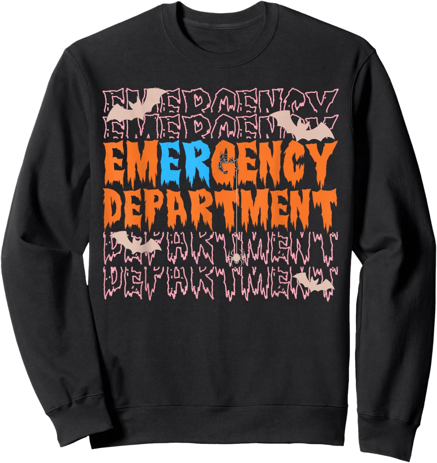 Emergency Department Halloween Spooky ER Nurse & Doctor Sweatshirt - Sweatshirt | Black