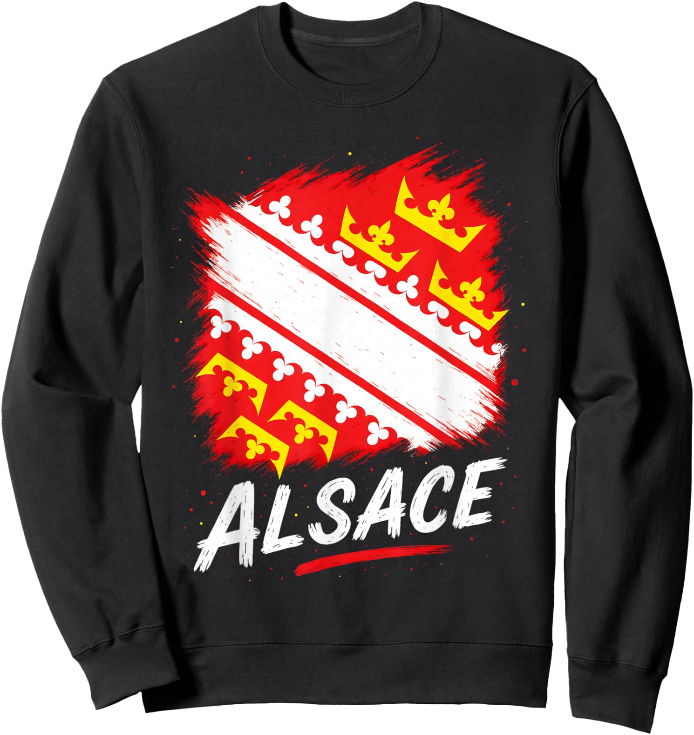 Alsace Flag French Alsatian Pride Sweatshirt - Sweatshirt | Black