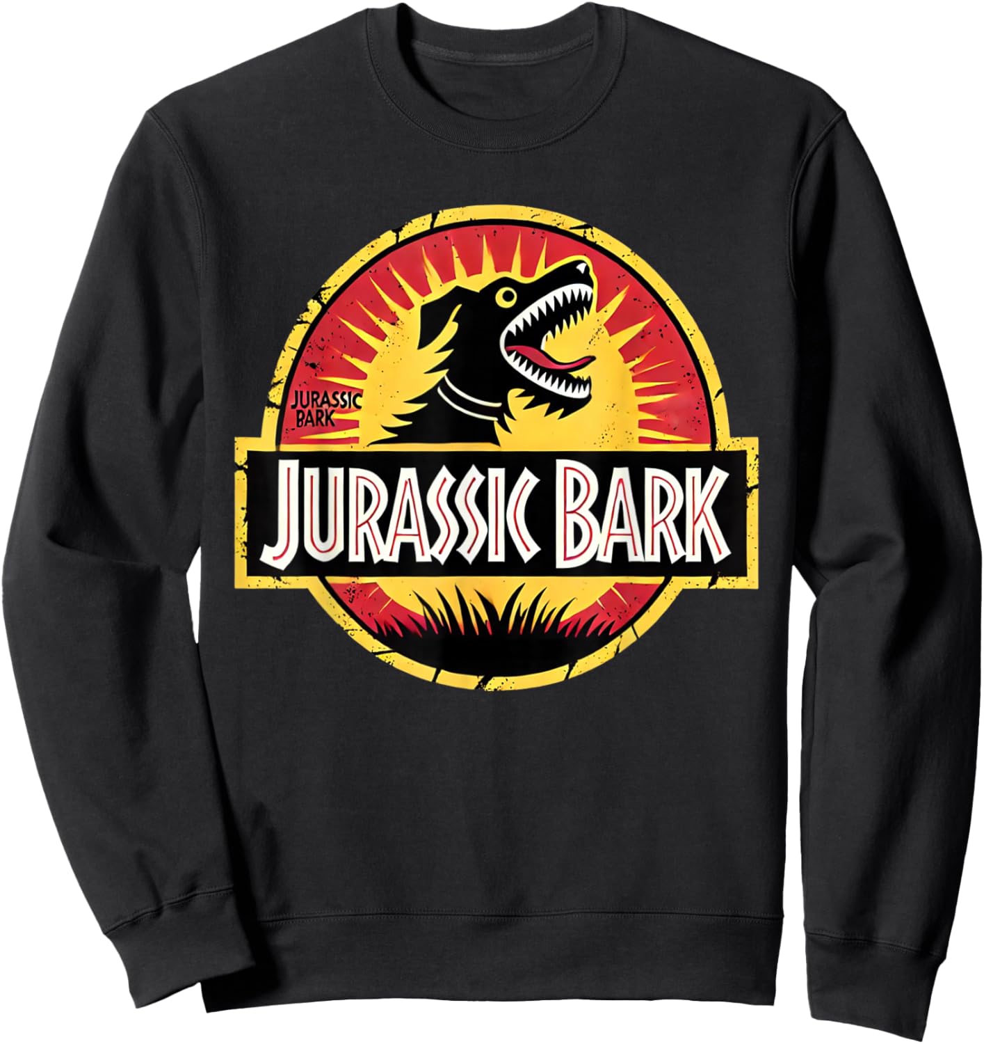 Jurassic Bark Dog Lover Funny Parody Sweatshirt - Sweatshirt | Black