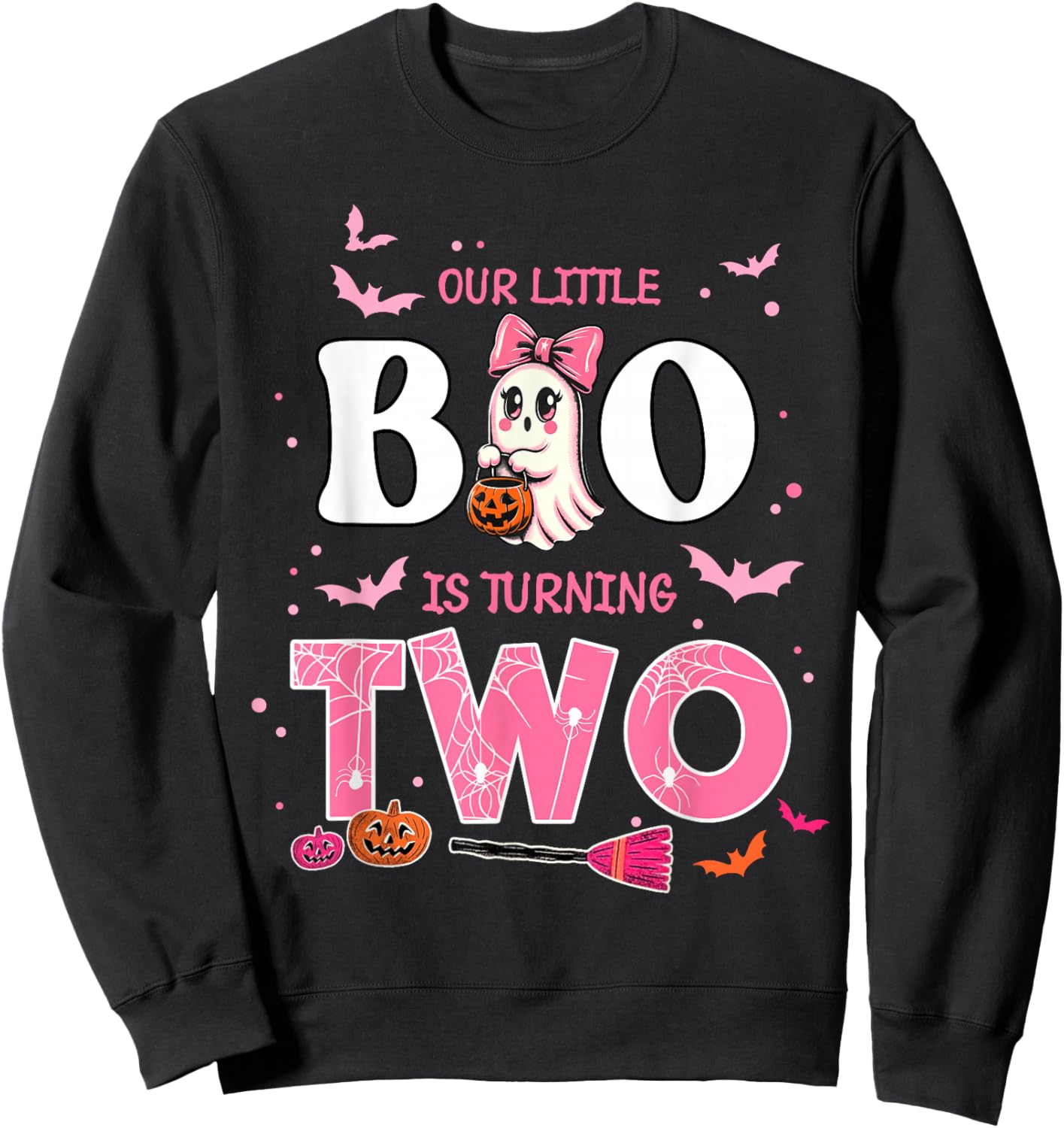 Our Little Boo is Turning Two 2nd Birthday Outfit Girl Sweatshirt - Sweatshirt | Black