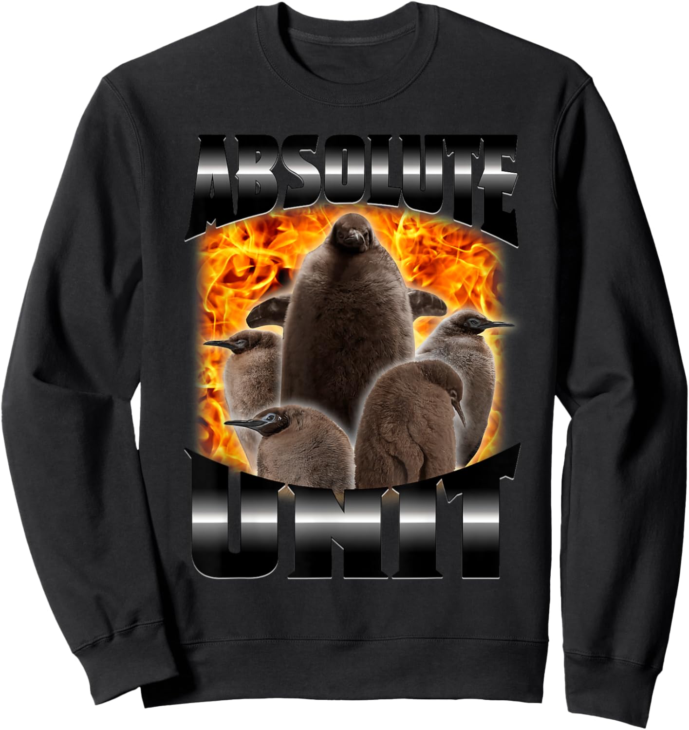 Cute Pesto Baby Penguin Funny Absolute Unit Bootleg Rap Fire Sweatshirt - Sweatshirt | Black