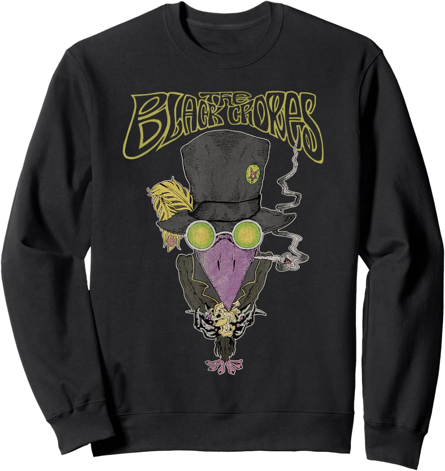 Official The Black Crowes Top Hat Crowe Sweatshirt - Sweatshirt | Black