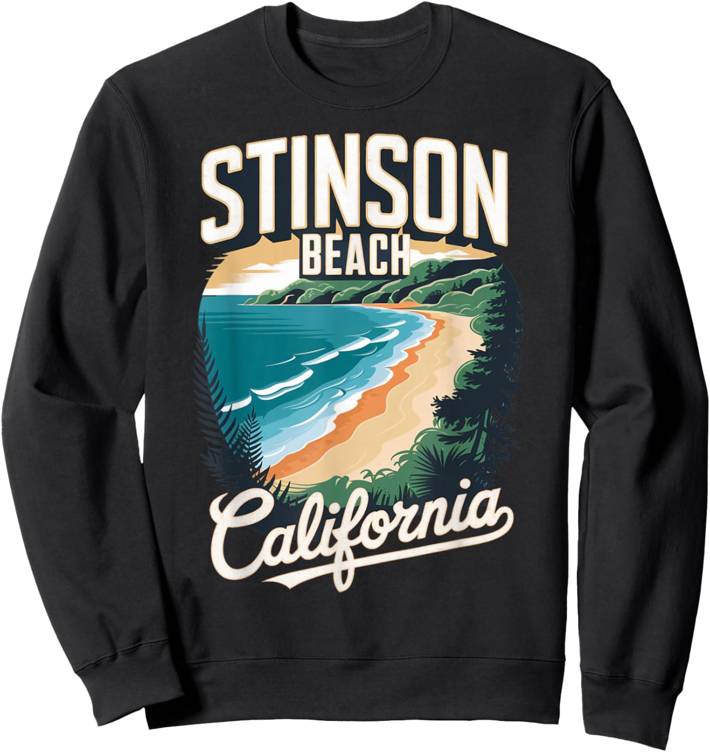 Stinson Beach California Scenic Coastline Sweatshirt - Sweatshirt | Black