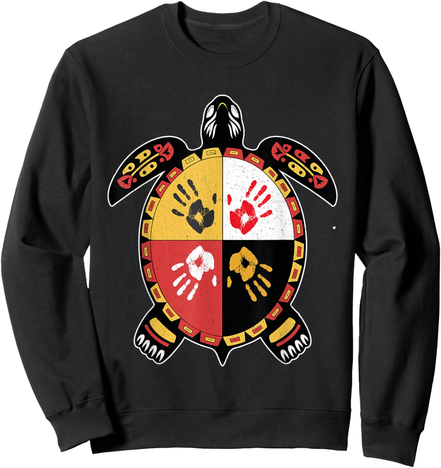 Medicine Wheel Turtle MMIW indigenous Native American Sweatshirt - Sweatshirt | Black