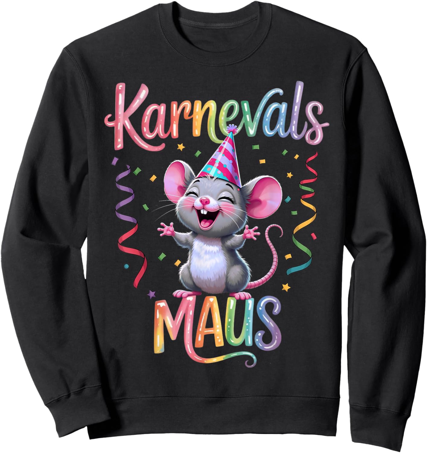 Carnival Mouse Cute Fancy Dress Motif and Children Sweatshirt - Sweatshirt | Black
