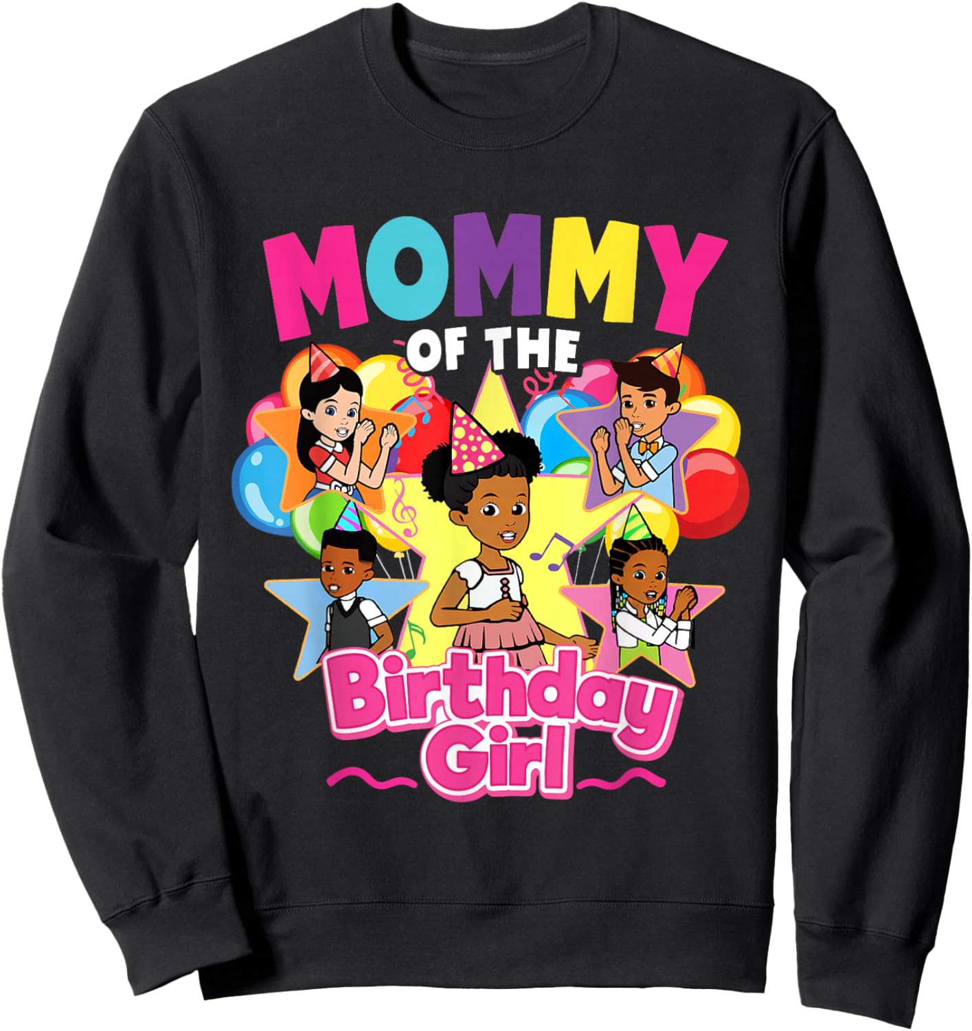 Mommy Birthday Girl Gracie Pink Doll Family Decorations Sweatshirt - Sweatshirt | Black