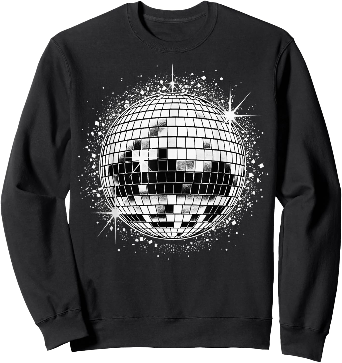 Black and White Disco Ball Sweatshirt - Sweatshirt | Black