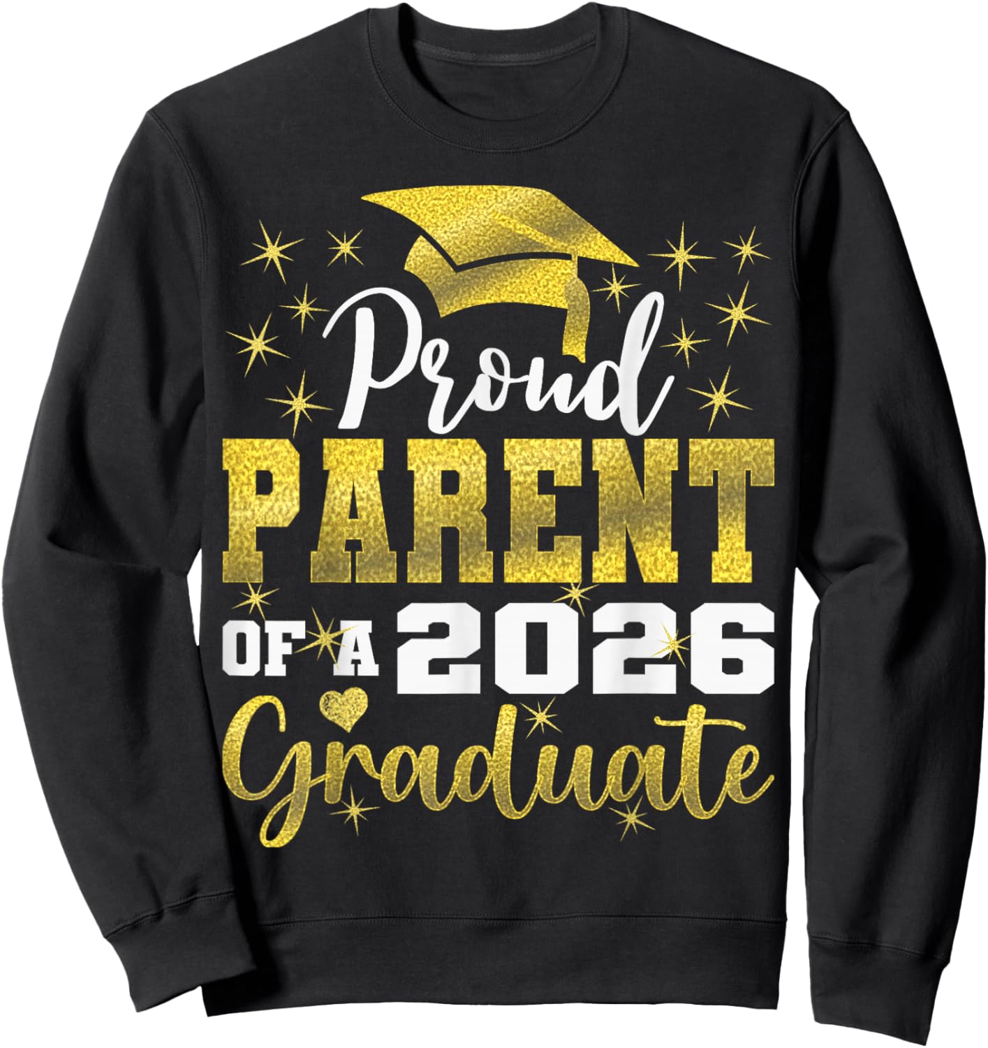 Super Proud Parent of 2026 Graduate Senior Graduation Family Sweatshirt - Sweatshirt | Black