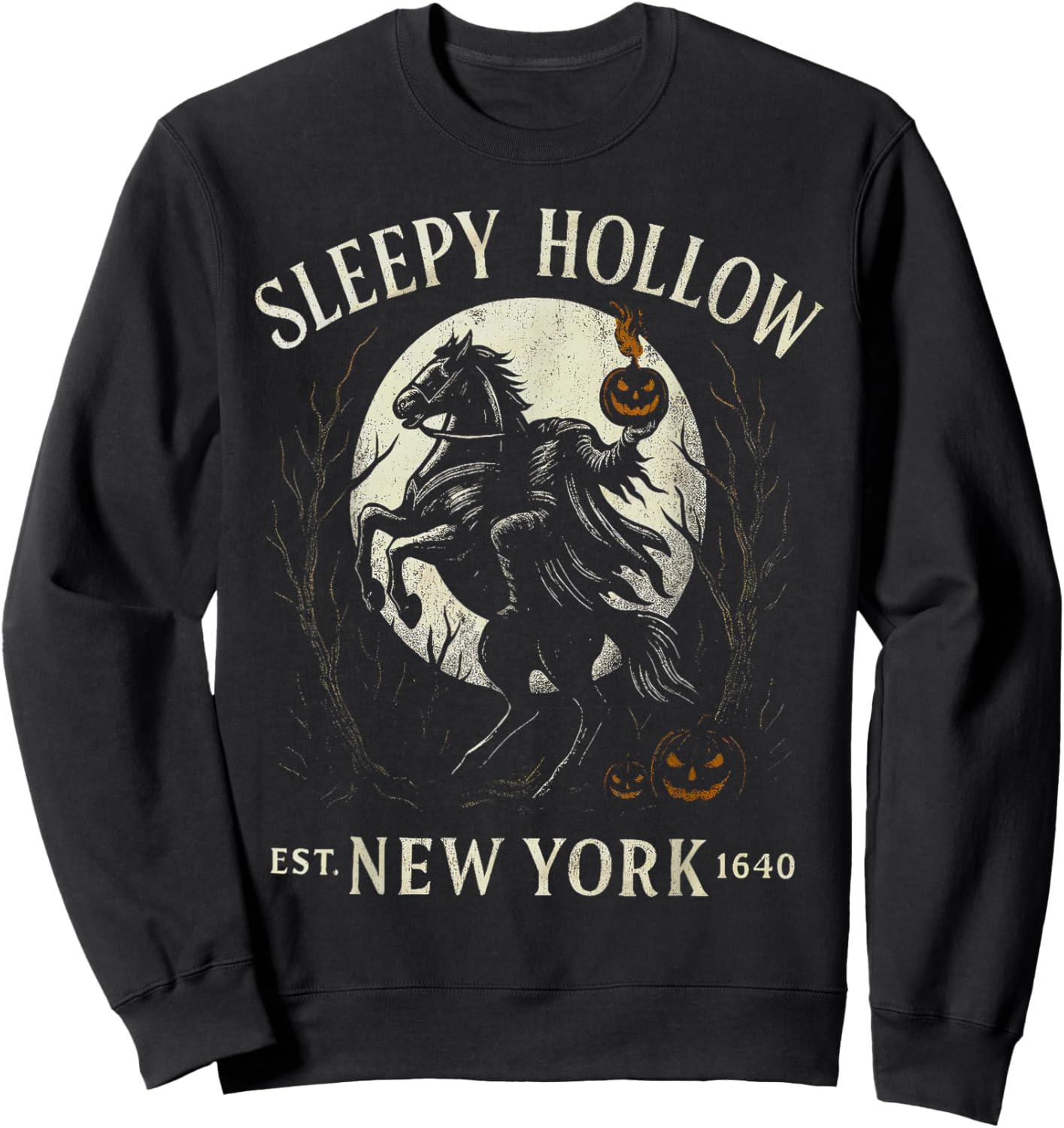 Gothic Sleepy Hollow Spooky Pumpkin Bookish Halloween Sweatshirt - Sweatshirt | Black