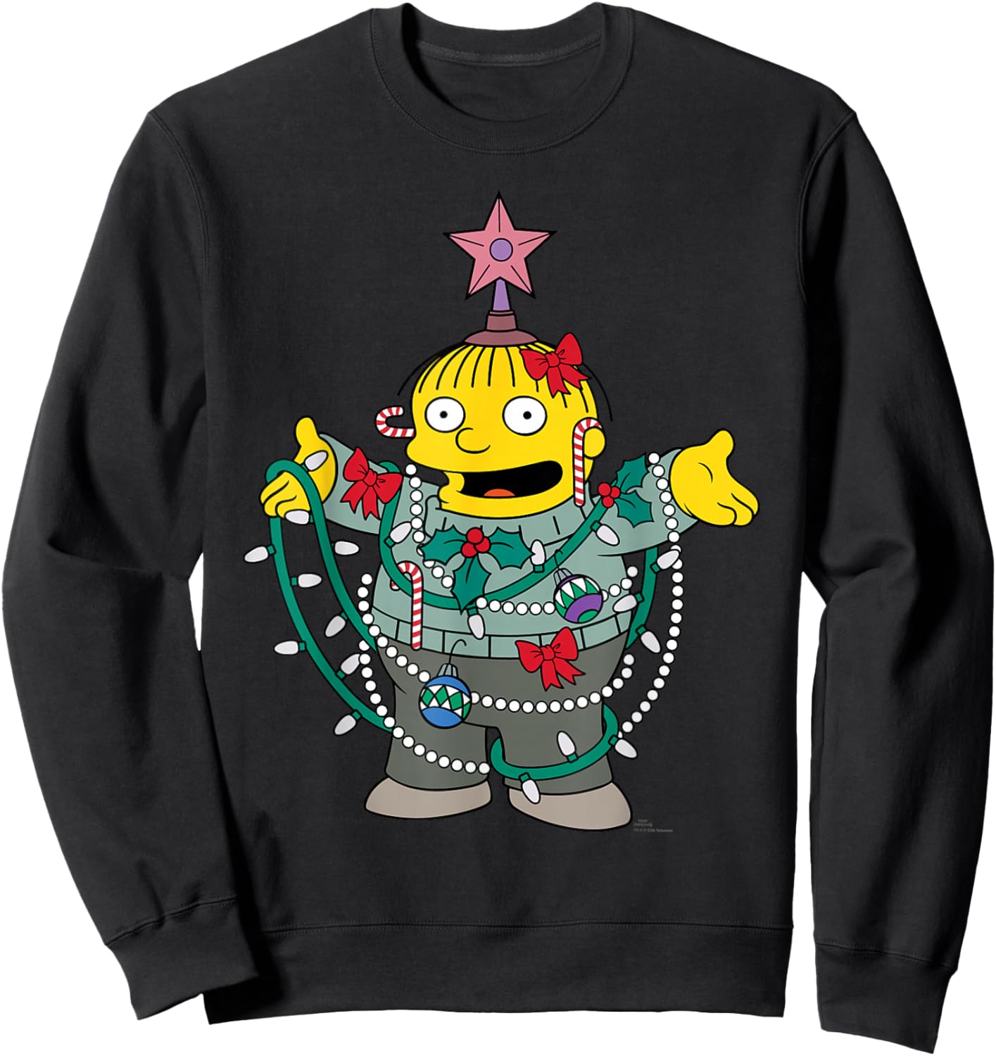 The Simpsons Holiday Ralph Wiggum Christmas Tree Sweatshirt - Sweatshirt | Black