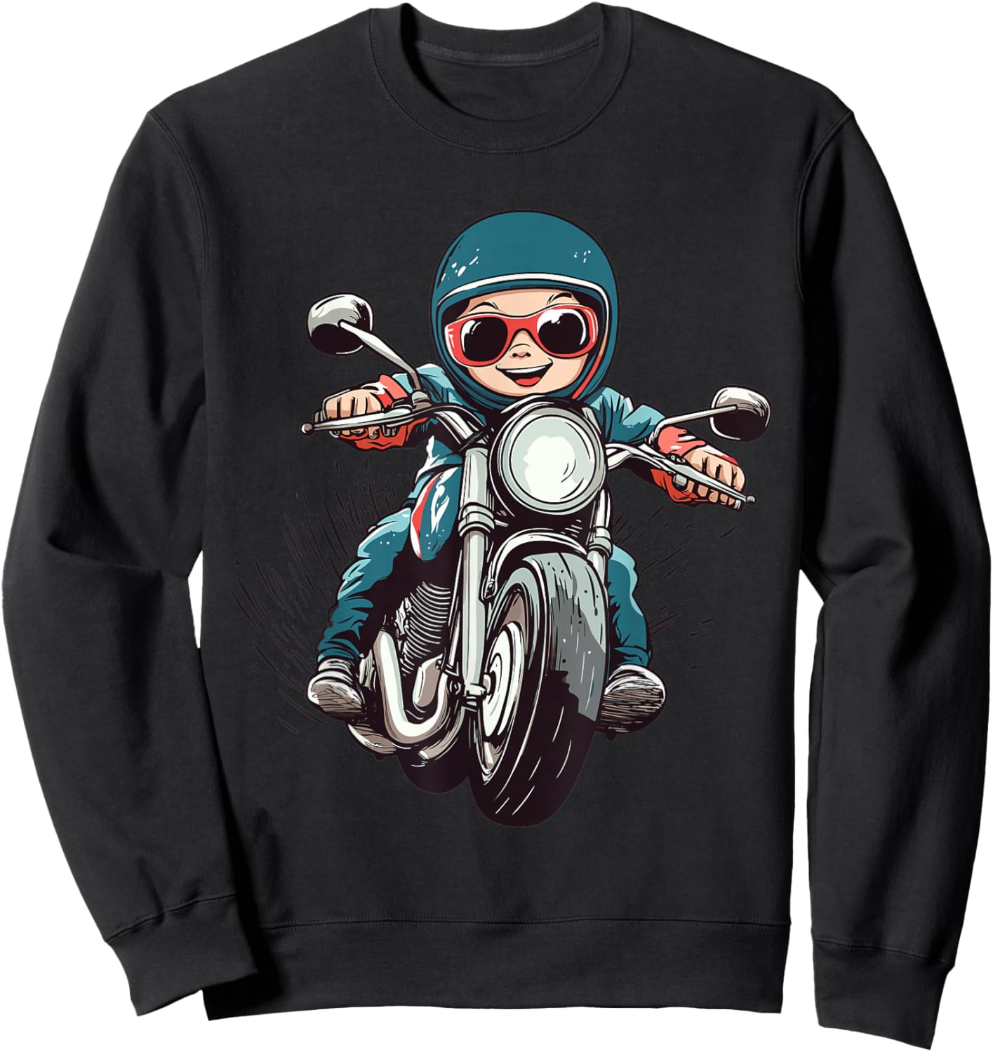 Boys Motorcycle Sweatshirt - Sweatshirt | Black