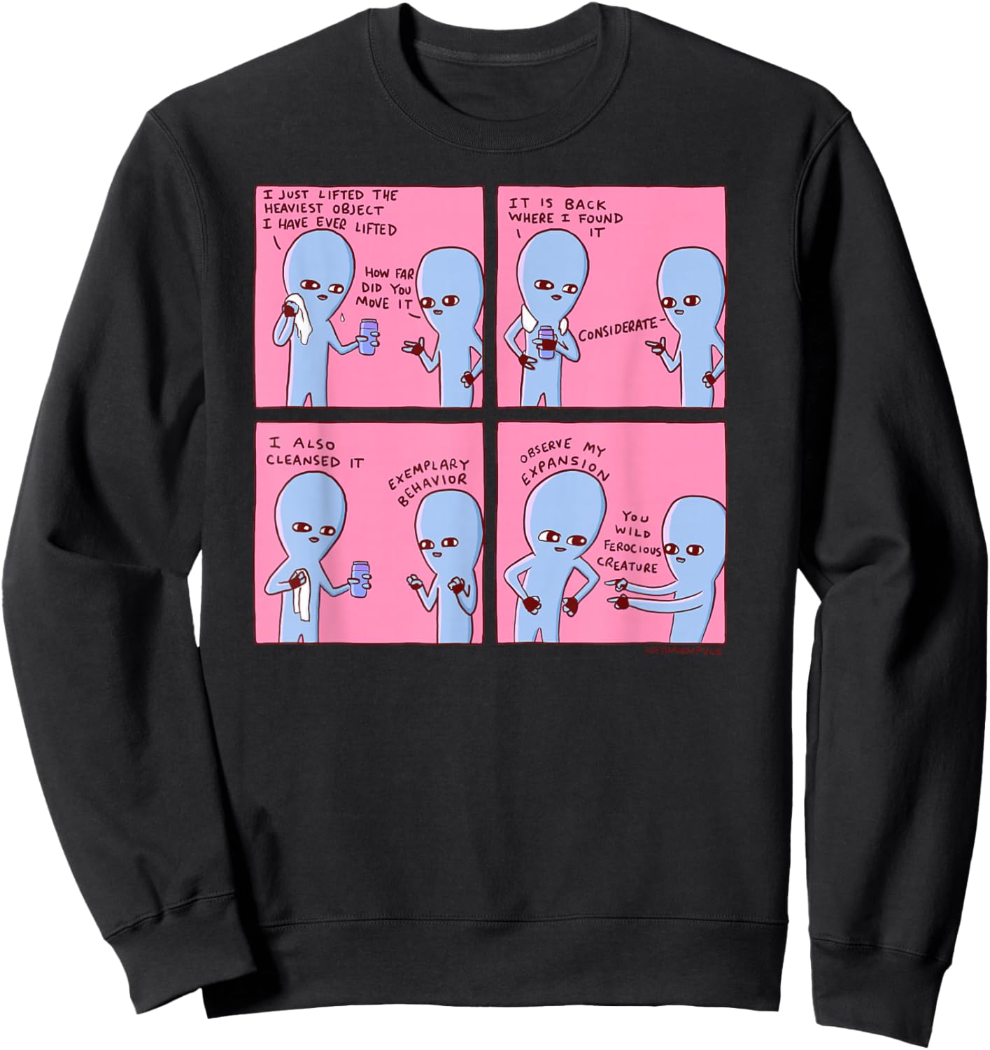 Threadless Nathan W. Pyle Strange Planet Expansion Graphic Sweatshirt - Sweatshirt | Black