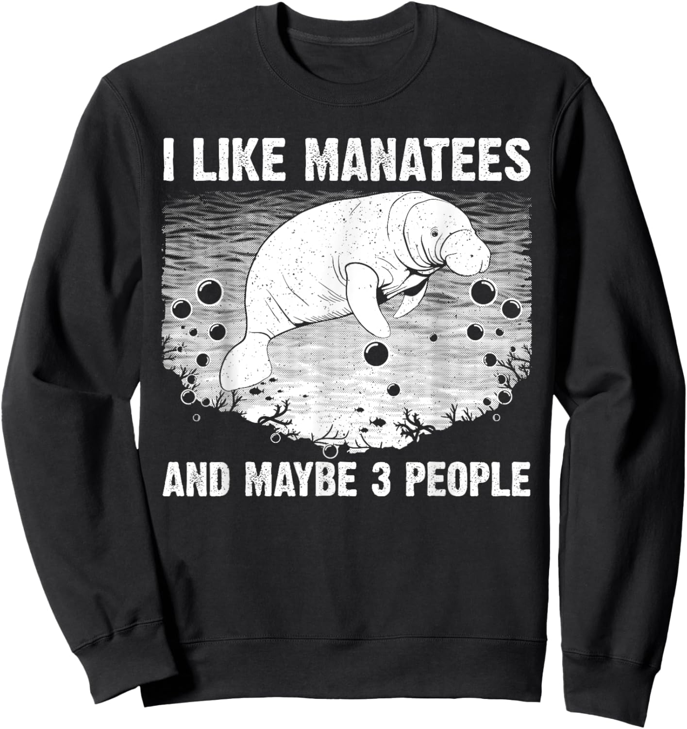 Funny Manatee Design Women Toddlers Manatee Lover Sweatshirt - Sweatshirt | Black