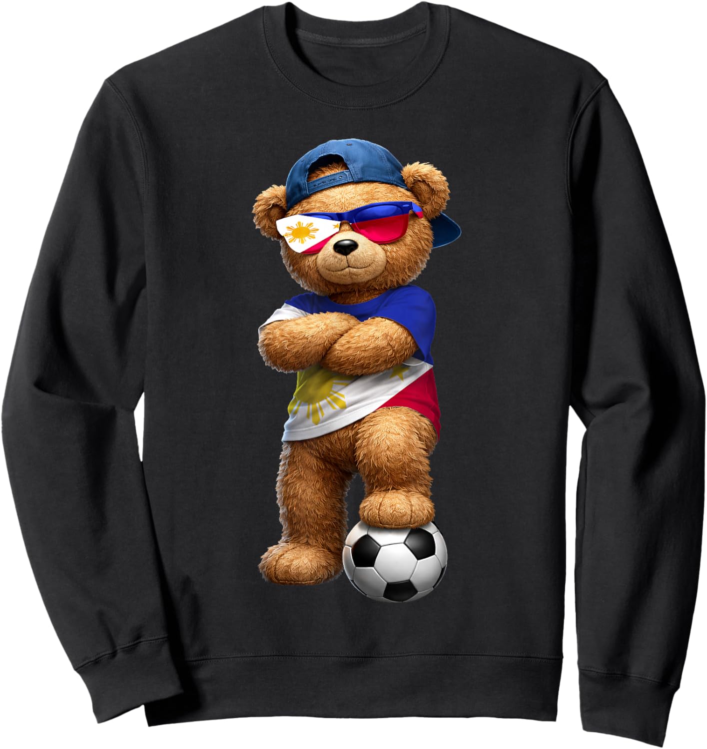 Filipino Flag Teddy Player Sports Outfit for Philippines Sweatshirt - Sweatshirt | Black