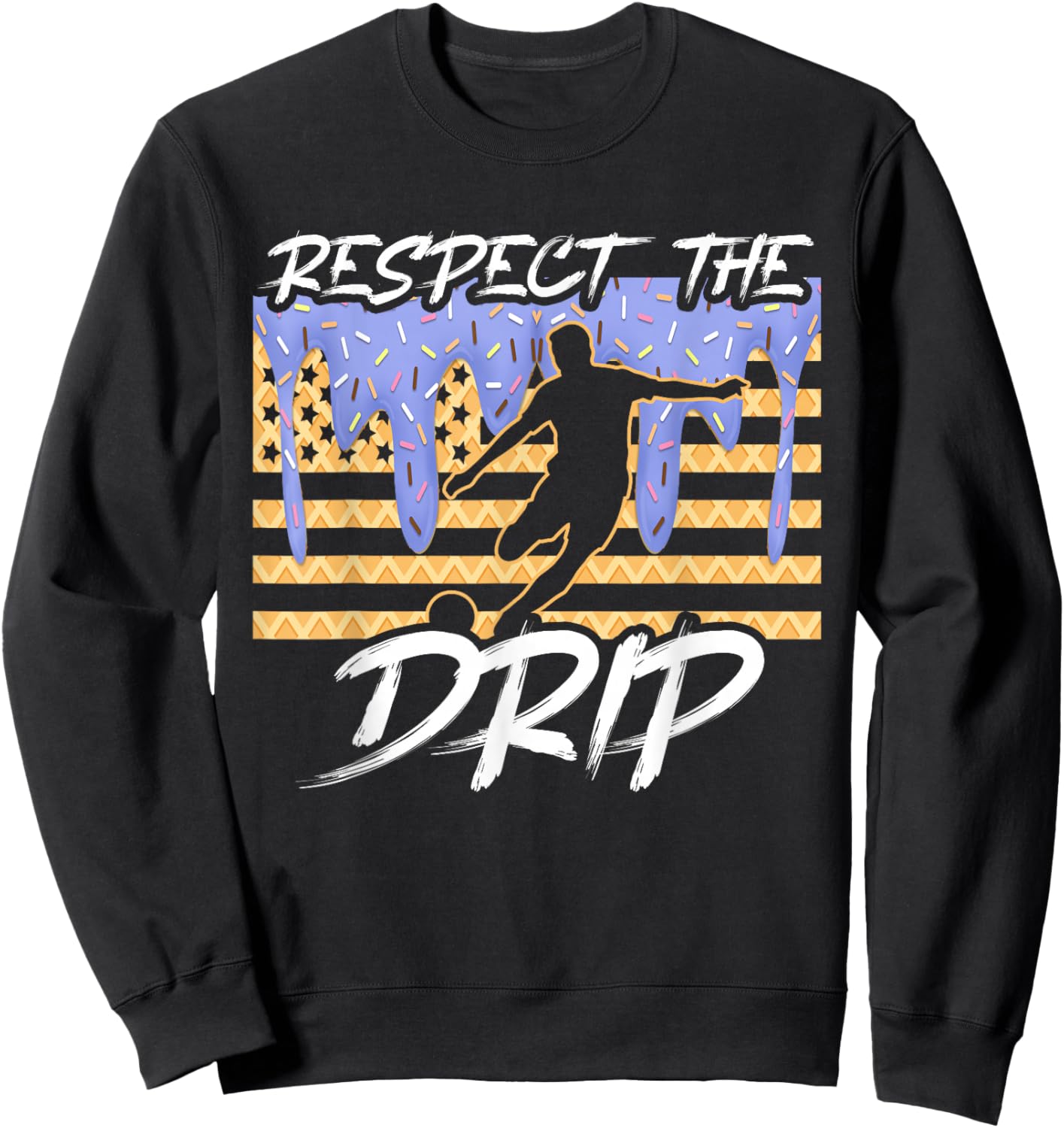 Soccer Drip Boys Dripping Ice Cream Respect The Drip Sweatshirt - Sweatshirt | Black