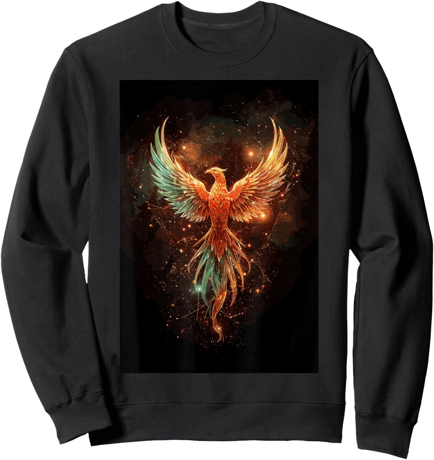 Phoenix Spirit Space Sky Firebird Mythical Symbol of Renaissance Sweatshirt - Sweatshirt | Black