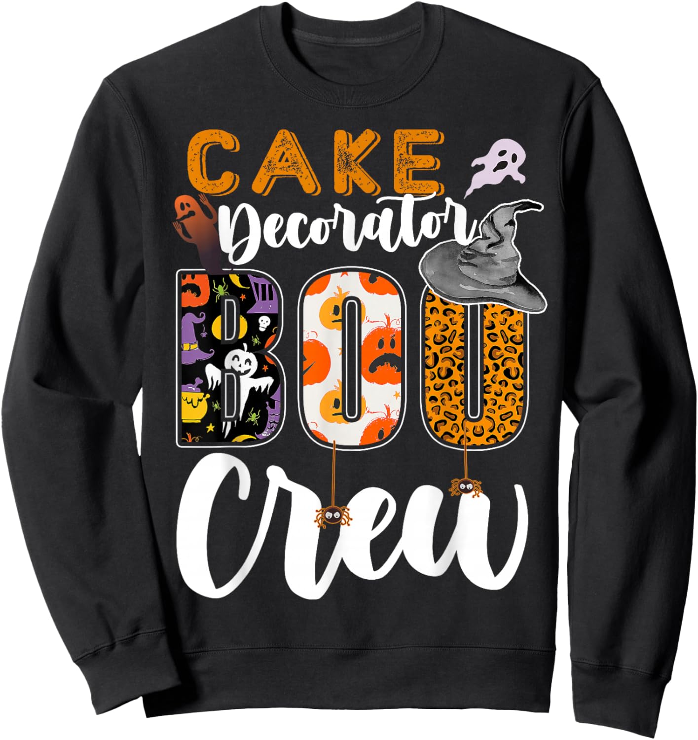 Cake Decorator Boo Crew Halloween Match Pastry Chef Sweatshirt - Sweatshirt | Black