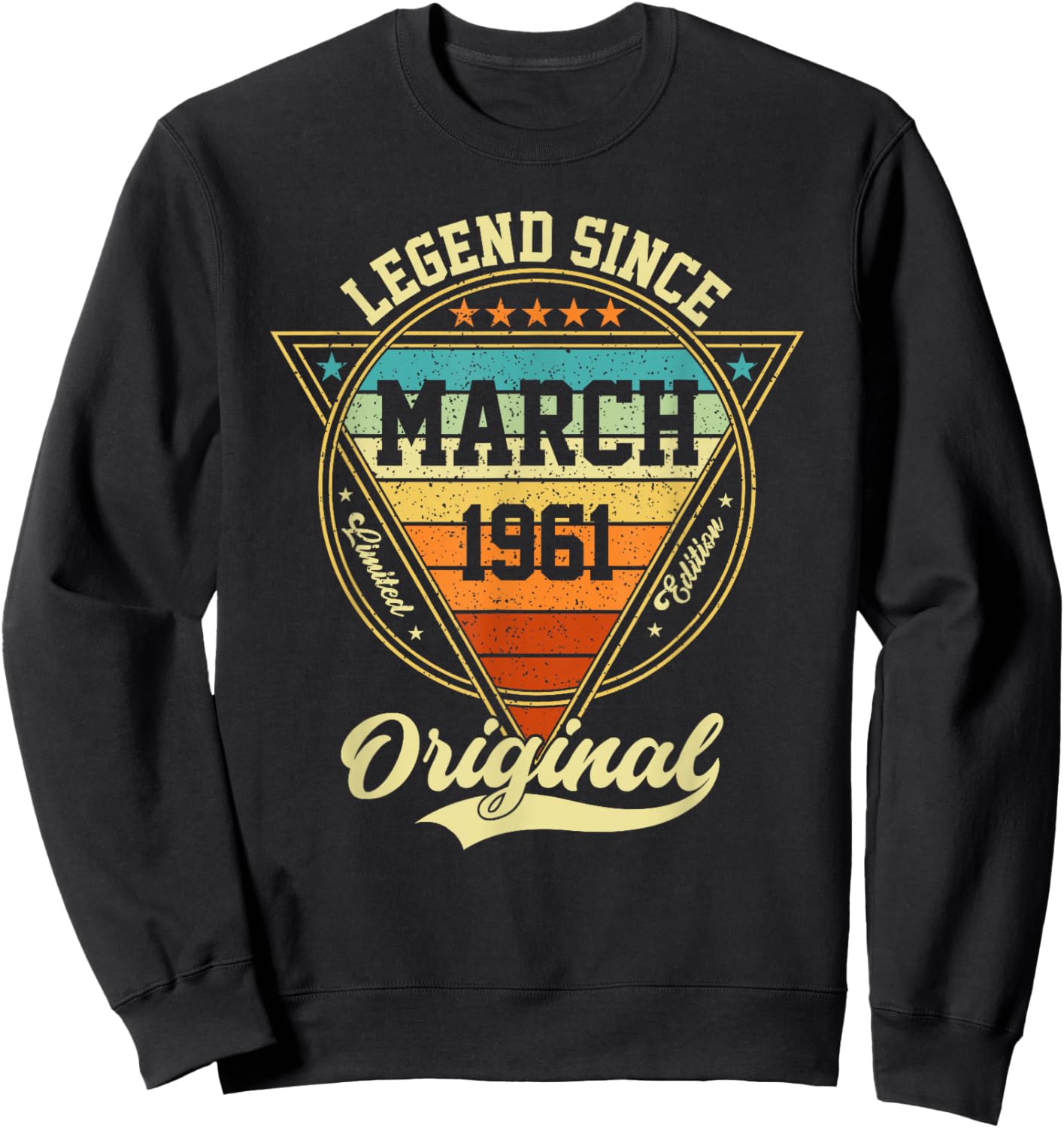 Vintage 65th Birthday Legend Since March 1961 Sweatshirt - Sweatshirt | Black
