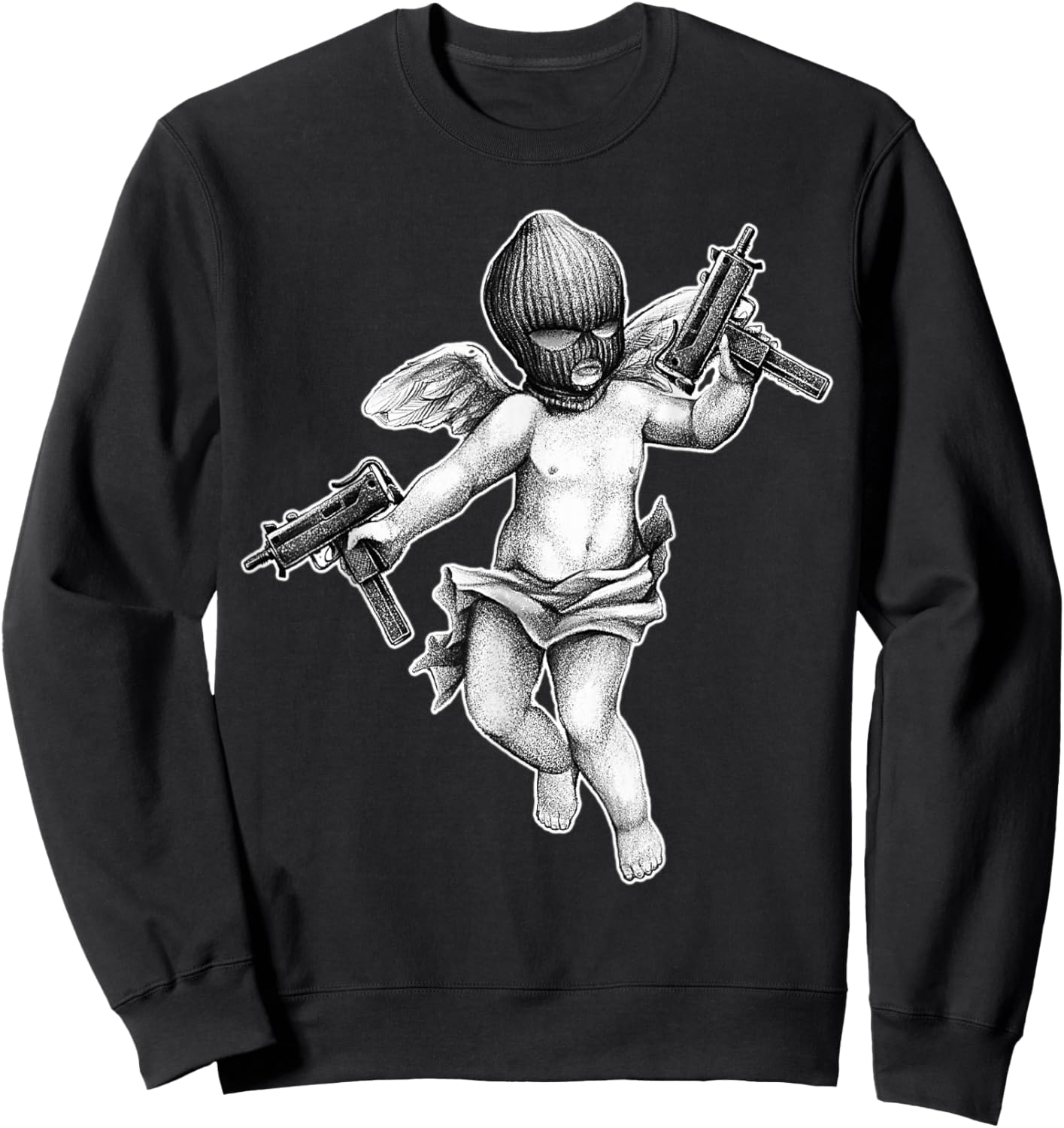 Cherub Angel Gangster Uzi Blackwork Sweatshirt - Sweatshirt | Black