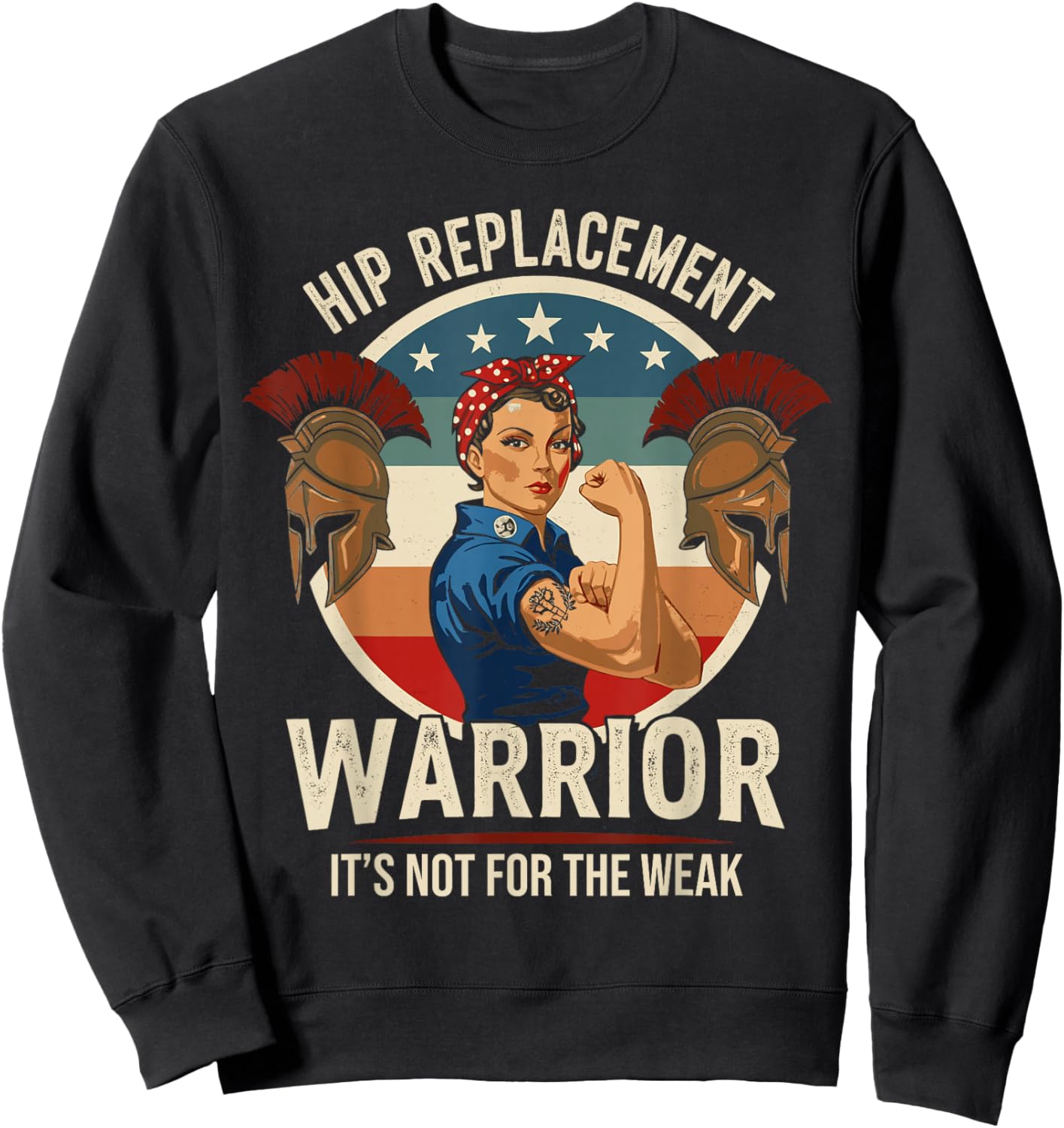 Hip Surgery Gifts Bionic Shirts Hip Replacement Sweatshirt - Sweatshirt | Black