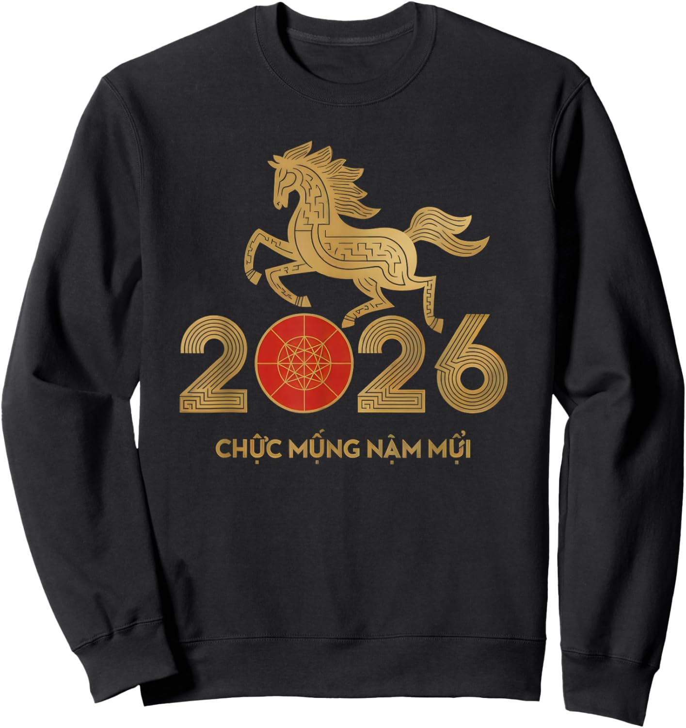 Vietnamese New Year 2026 Year of Design Horse Sweatshirt - Sweatshirt | Black