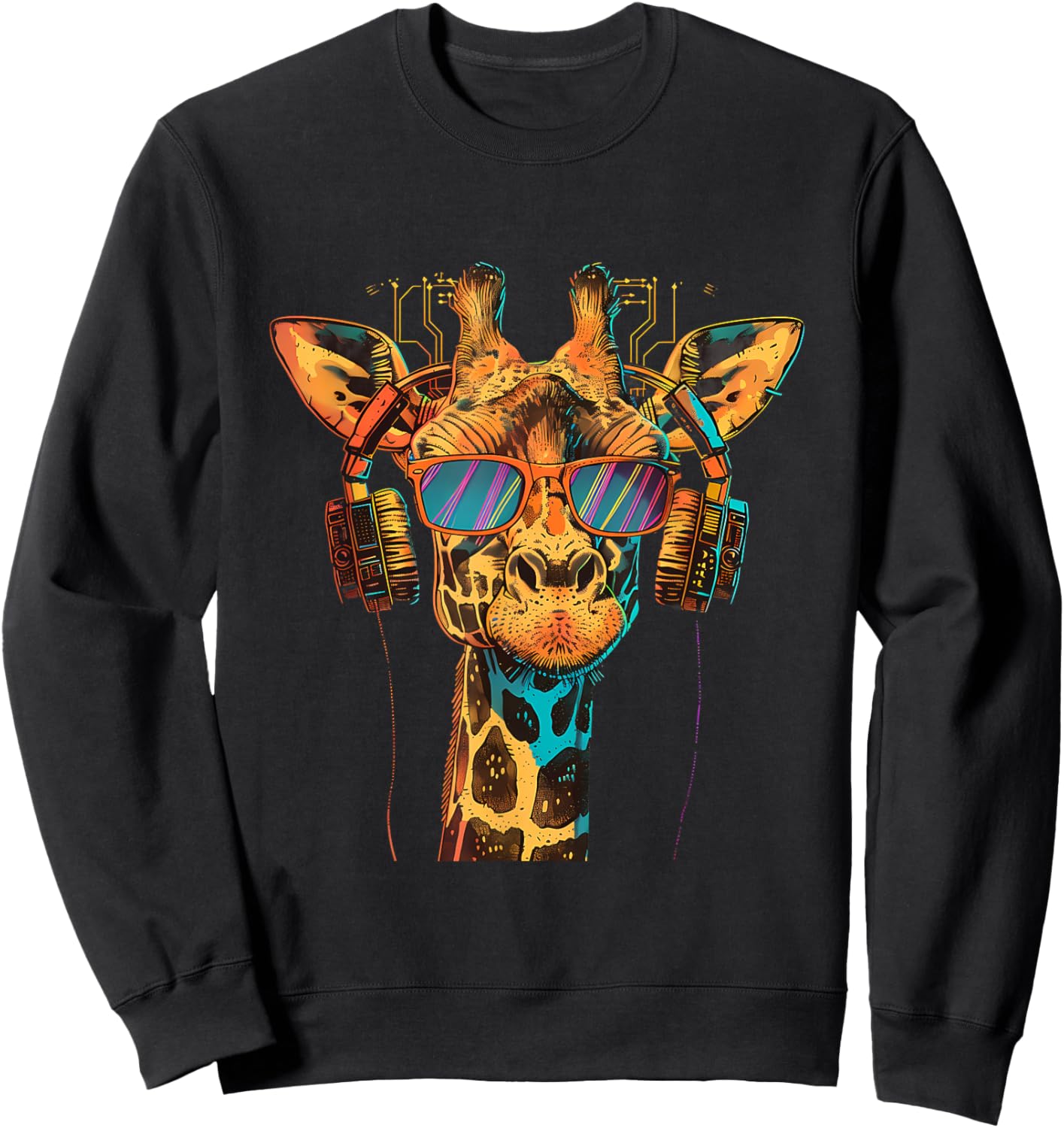 DJ Giraffe Dance Club Music Producer EDM Music Headphones Sweatshirt - Sweatshirt | Black