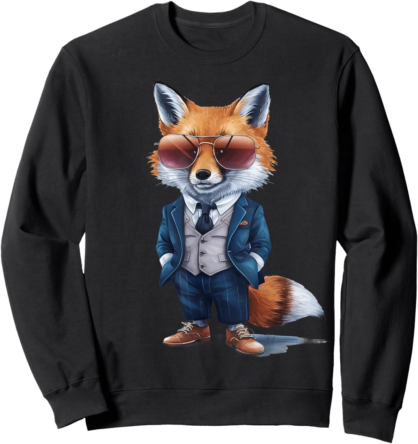 Fox Fox Men's Women's Suit Fox Sweatshirt - Sweatshirt | Black