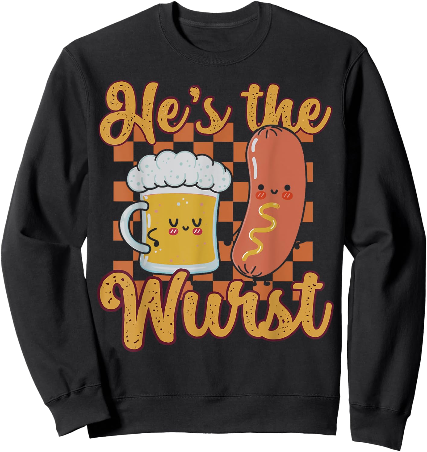 Oktoberfest German Drinking He's The Wurst Couple Matching Sweatshirt - Sweatshirt | Black