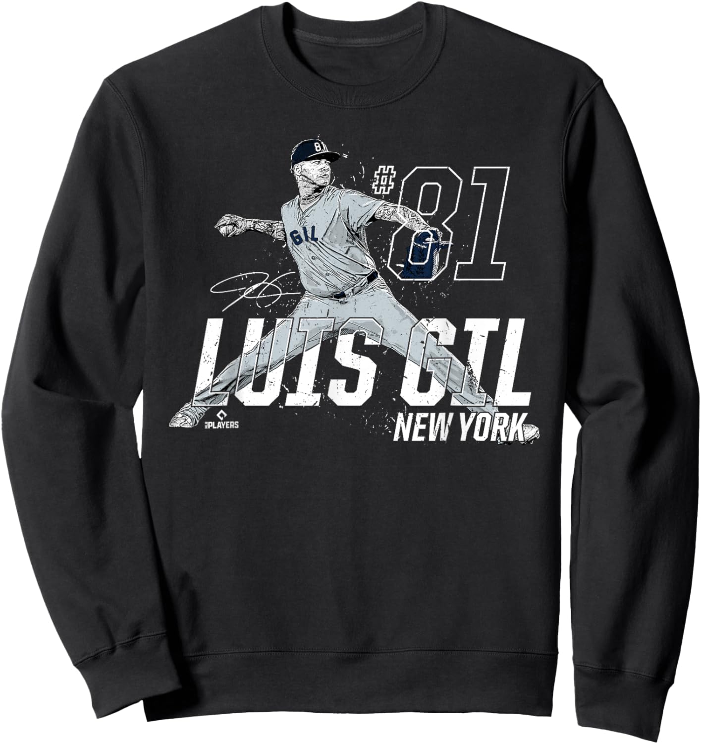 Dynamic Pose Luis Gil New York Baseball MLBPA Sweatshirt - Sweatshirt | Black