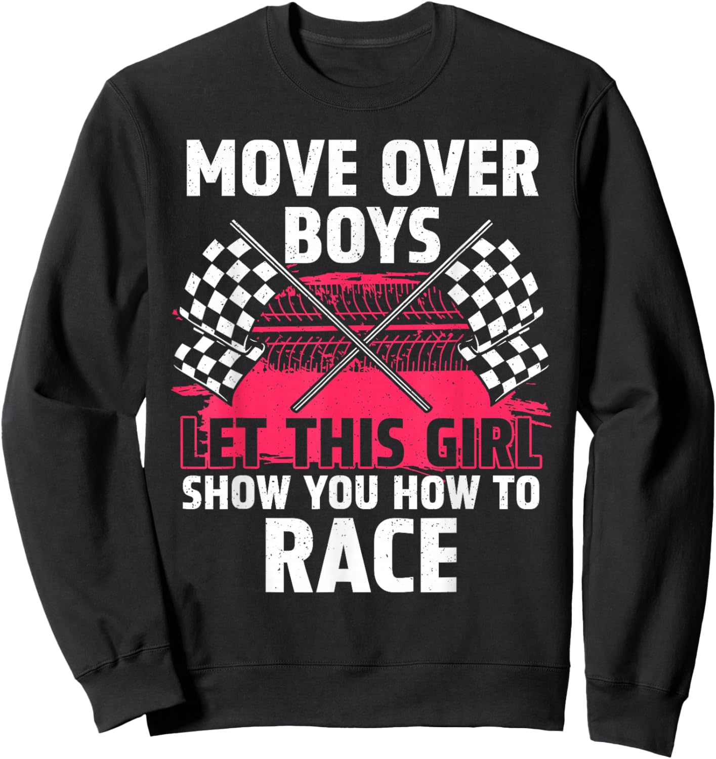 Car Racing Art Girls Race Track Race Car Driver Sweatshirt - Sweatshirt | Black