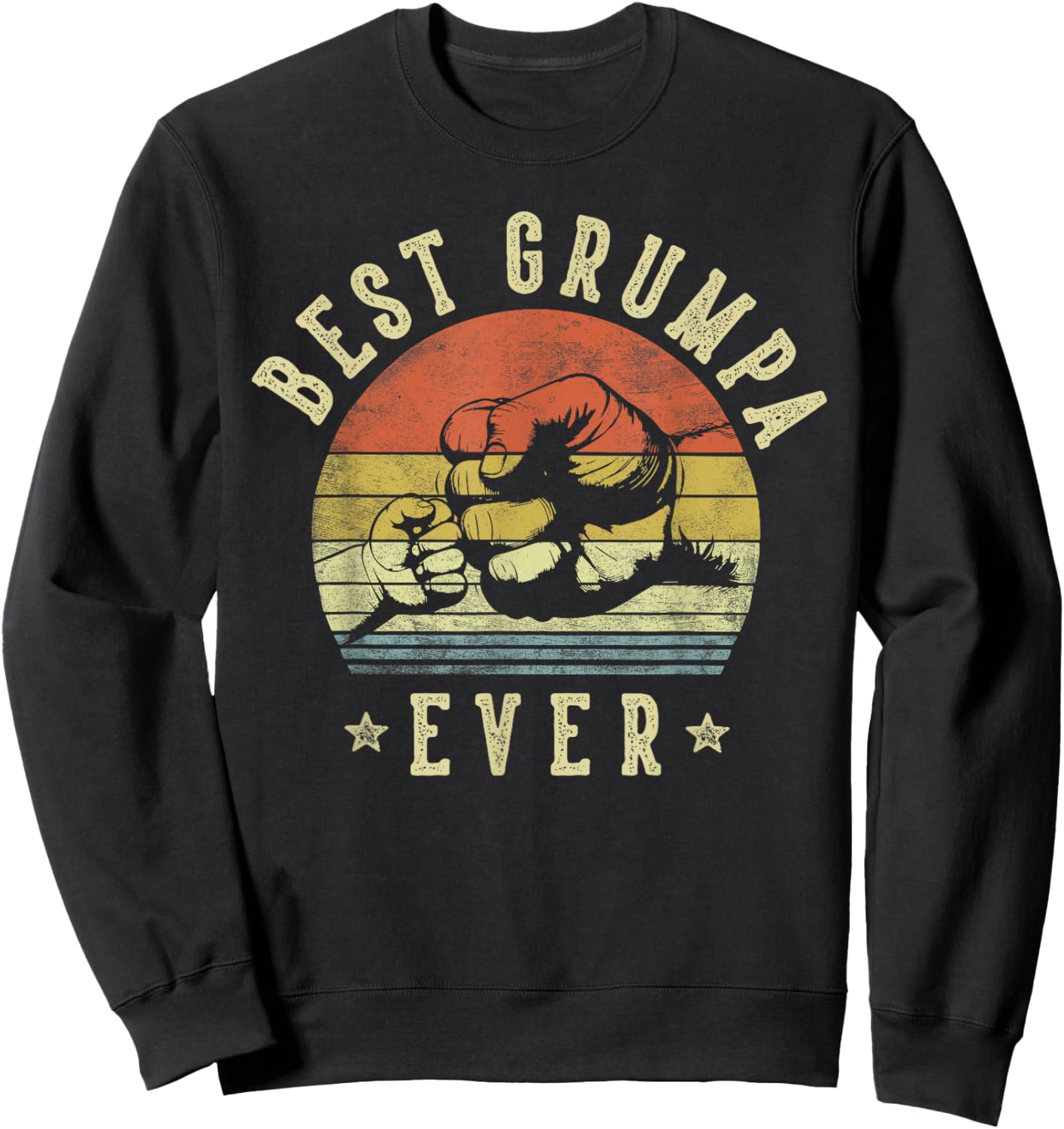 Best Grumpa Ever - Retro Fist Bump Vintage Design Grumpa Sweatshirt - Sweatshirt | Black