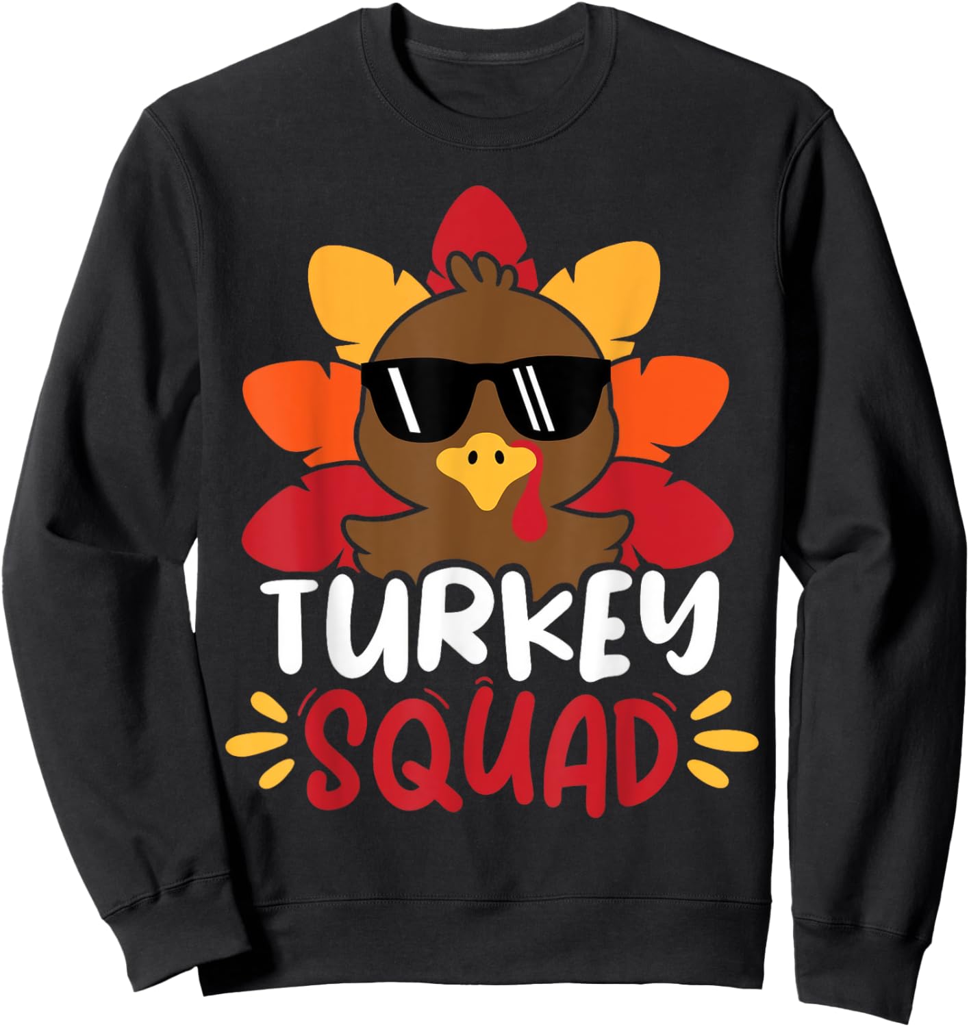 Turkey Trot Squad Little Boys Funny Thanksgiving Toddler Sweatshirt - Sweatshirt | Black