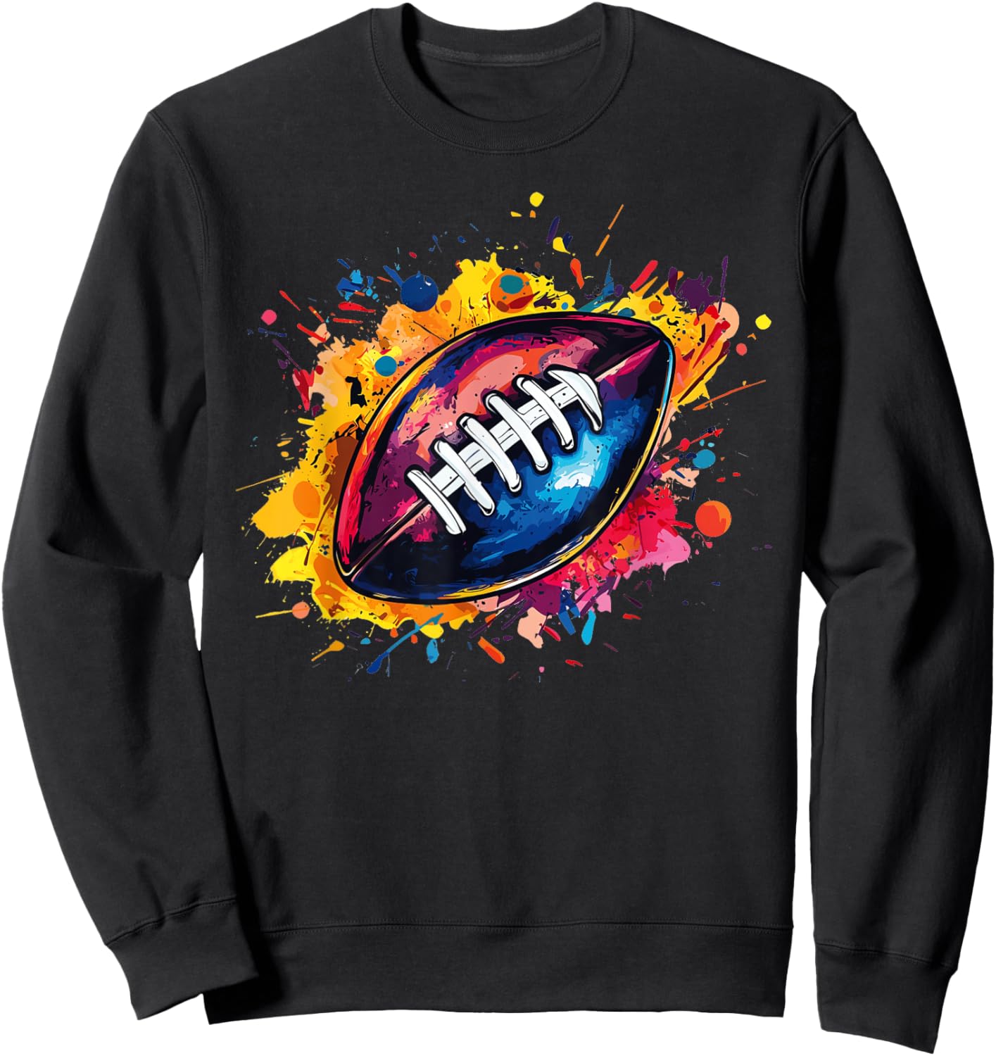 Football Designs. Football Graphic - Black, Small, Short Sleeve Sweatshirt - Sweatshirt | Black