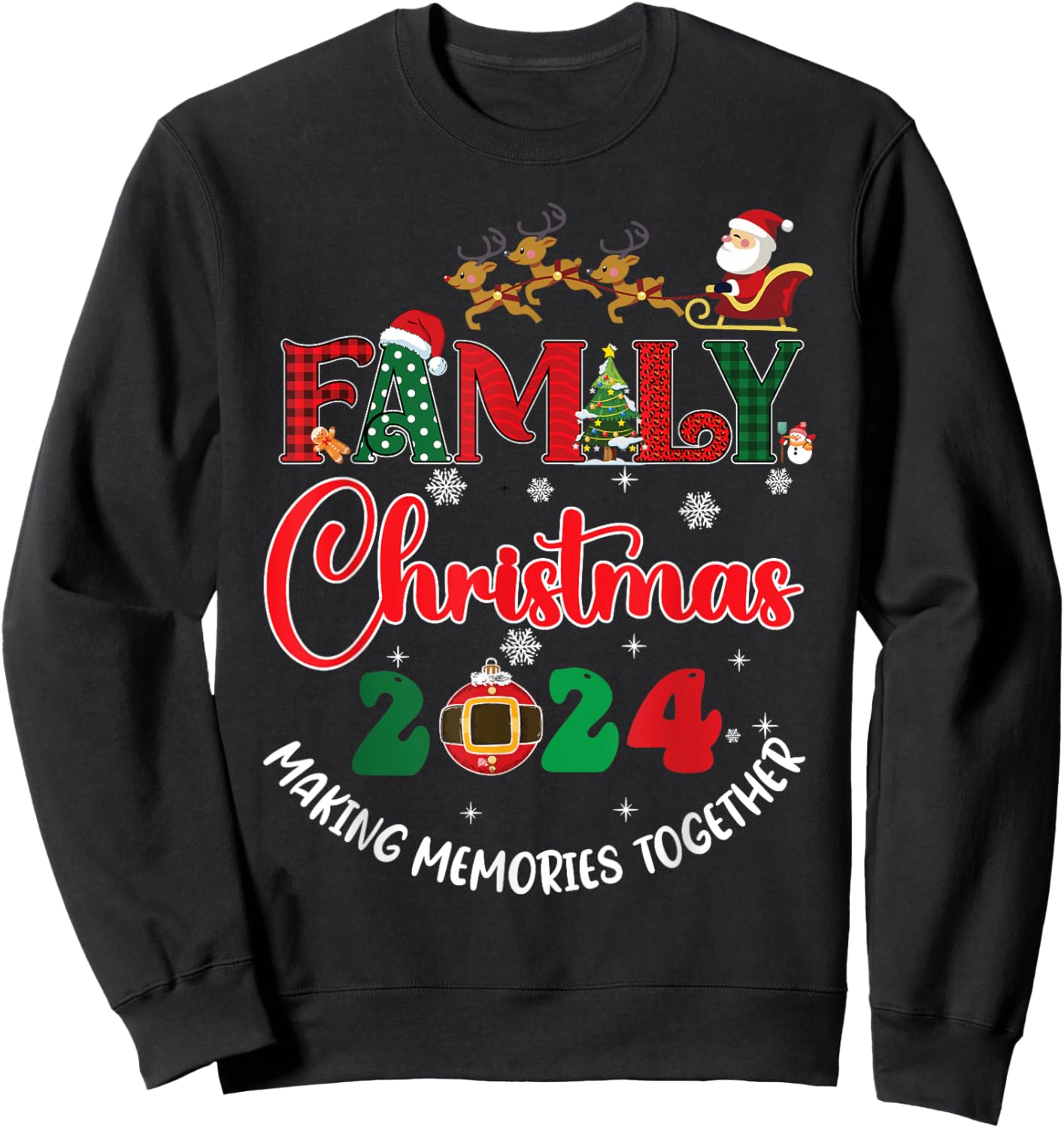 Family Christmas 2024 Matching Xmas Making Memories Together Sweatshirt - Sweatshirt | Black