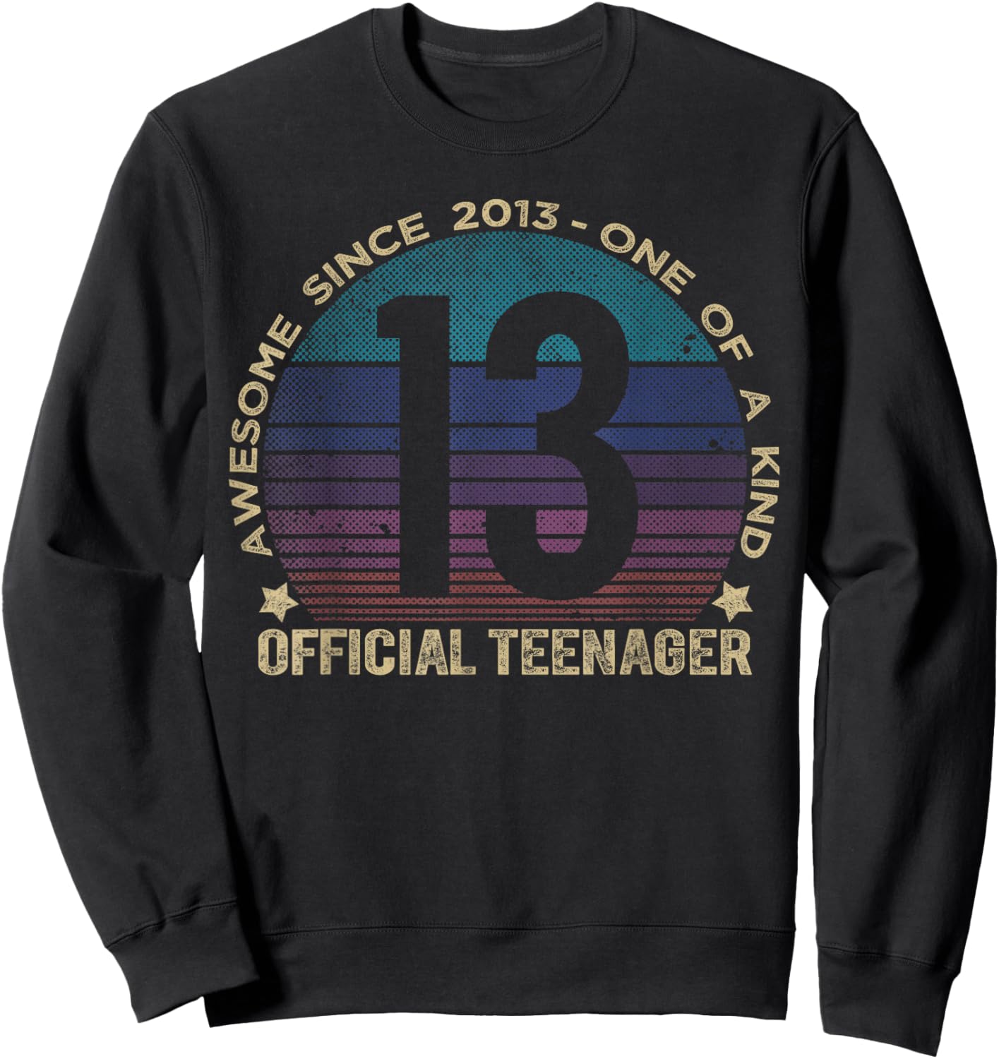 Official Teenager 13 Year Old Gifts Vintage 2013 Boys Sweatshirt - Sweatshirt | Black