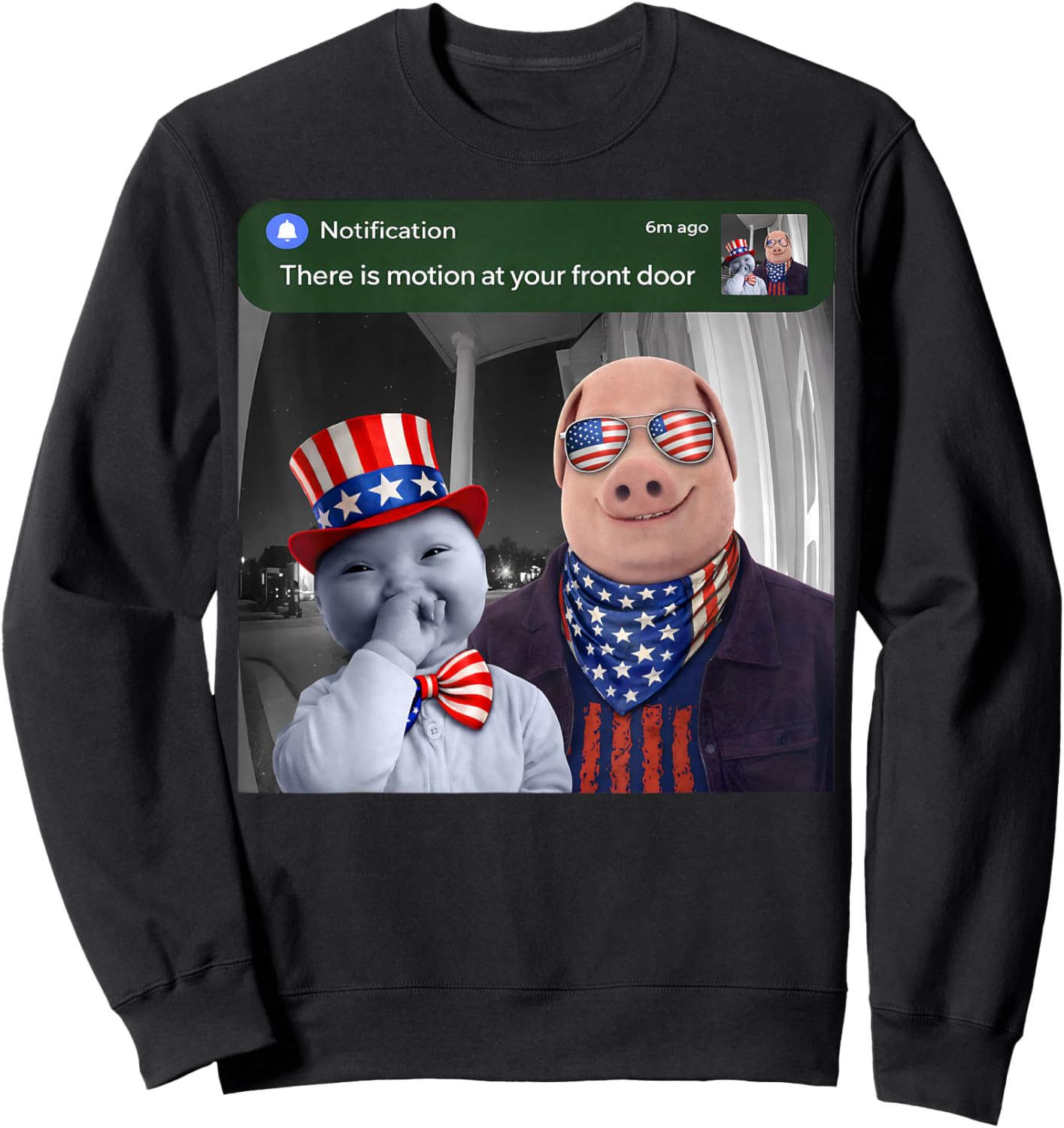 There is Motion At Your Front Door John Pork and Ai Baby Sweatshirt - Sweatshirt | Black
