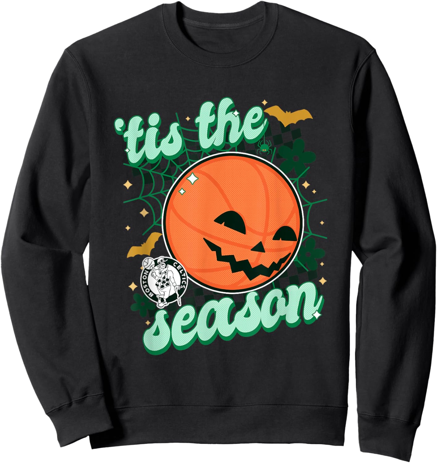 NBA Boston Celtics Halloween Spooky Season Sweatshirt - Sweatshirt | Black