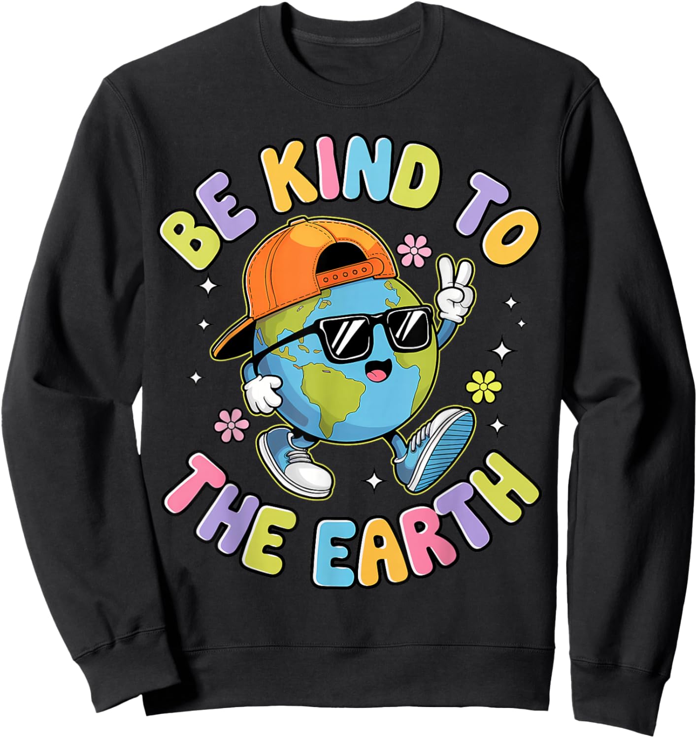 Cute Earth Day 2025 Funny Earth Day Kids Toddler Boys Sweatshirt - Sweatshirt | Black