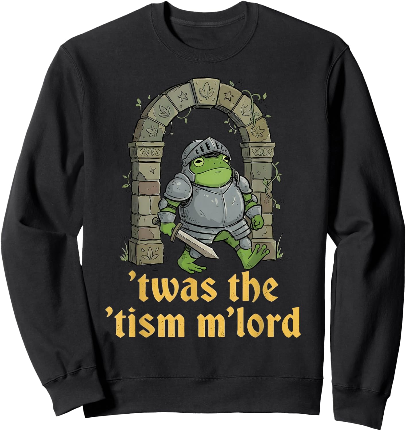 Funny Meme TWAS The Tism M Lord Frog Wizard Kids Sweatshirt - Sweatshirt | Black