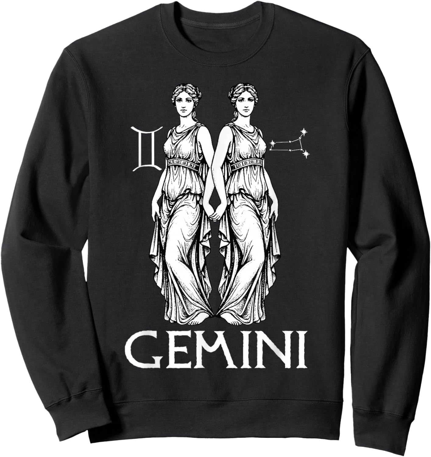 Gemini Zodiac Sign Astrology Horoscope Birthday Vintage Sweatshirt - Sweatshirt | Black