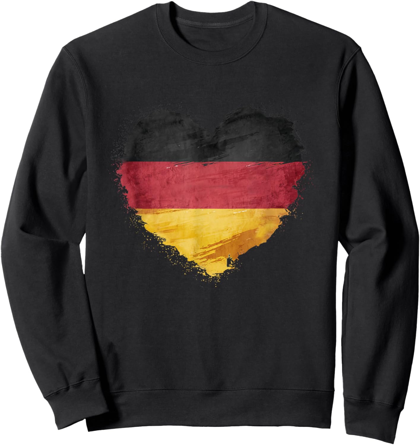 Deutsch Banner Fan Deutschland Flagge Herzform Kunst Sweatshirt - Sweatshirt | Black