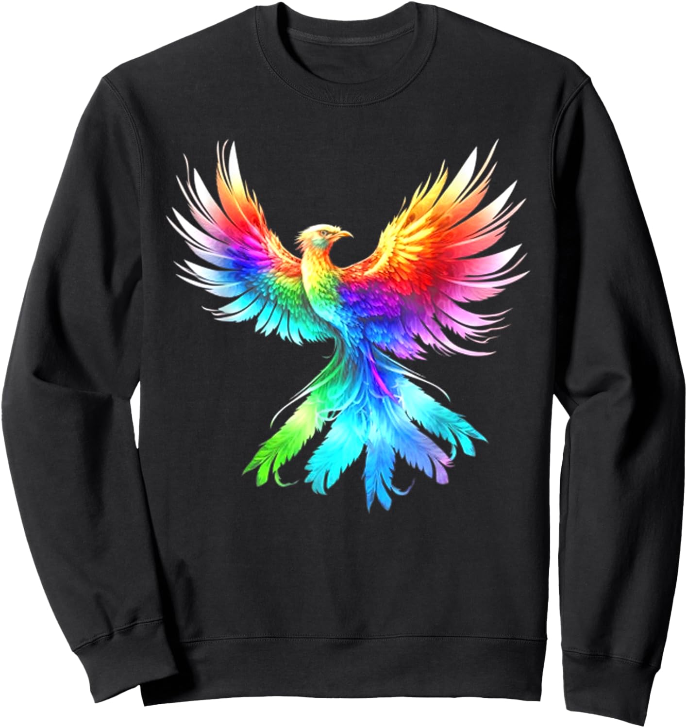 Phoenix Color Flower Moon Viking Valhalla North Myths Celtic Sweatshirt - Sweatshirt | Black