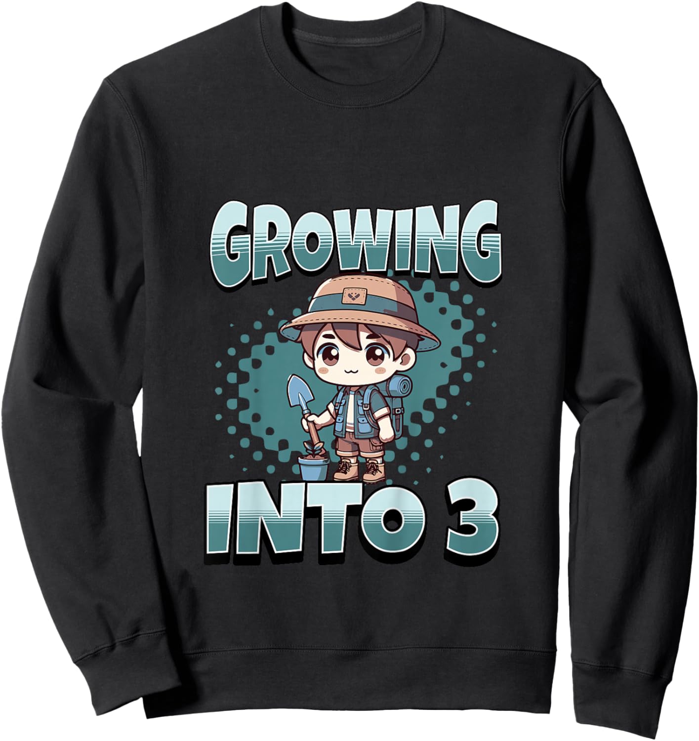 Kids Gardening Growing Into 3 Year Old 3rd Birthday Boy Sweatshirt - Sweatshirt | Black