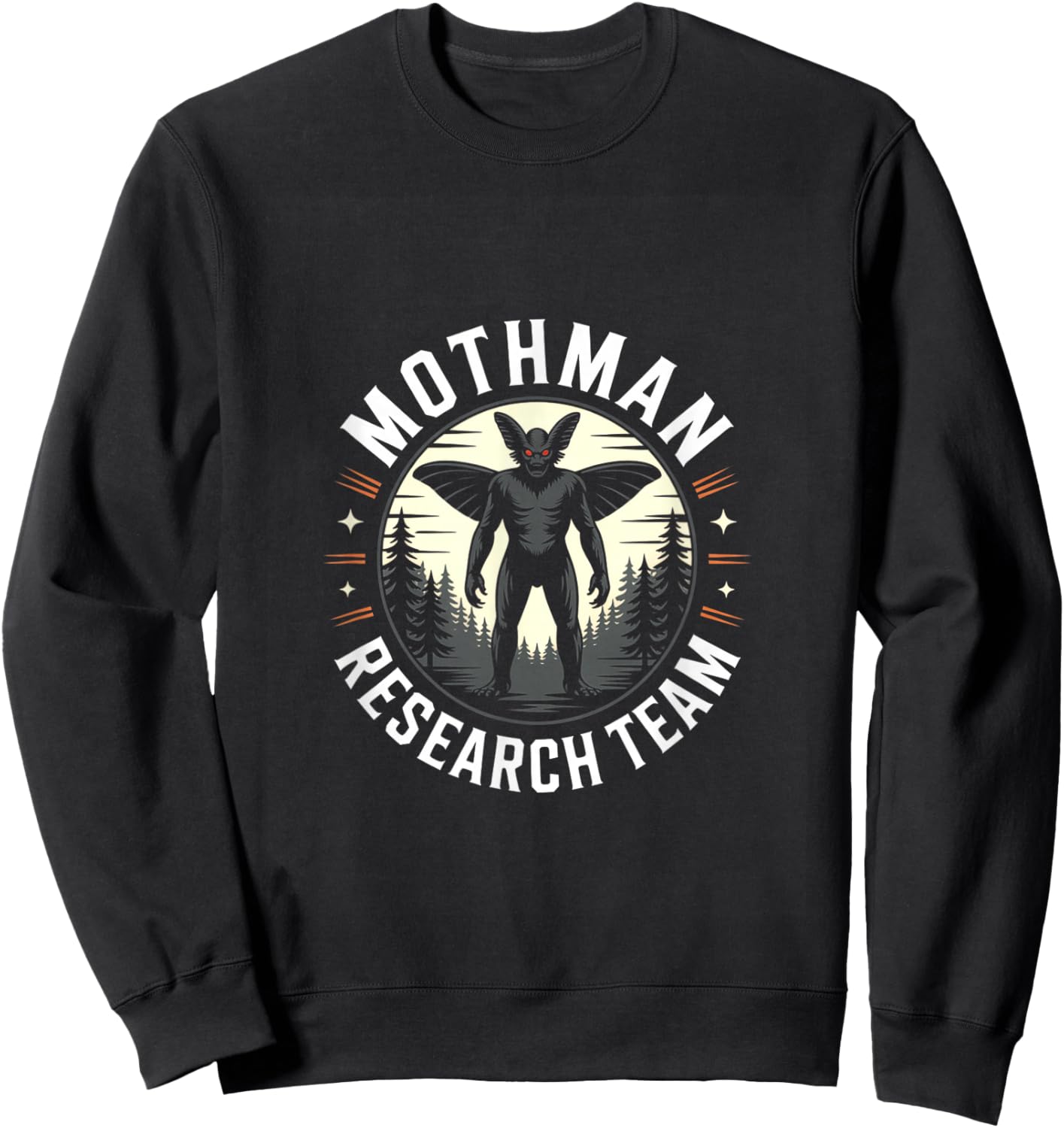 Mothman Research Team Cryptid Paranormal Sweatshirt - Sweatshirt | Black