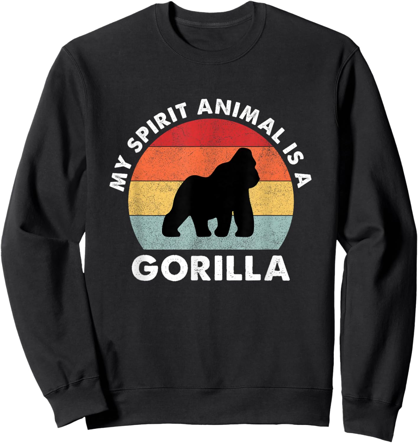 Vintage My Spirit Animal is a Gorilla Sweatshirt - Sweatshirt | Black