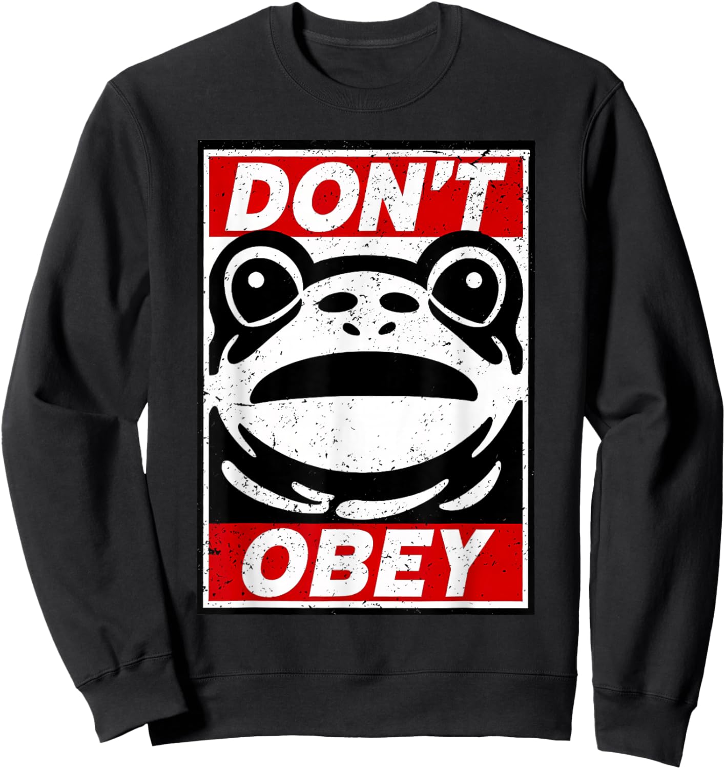 Vintage Portland Frog Don't Obey Sweatshirt - Sweatshirt | Black