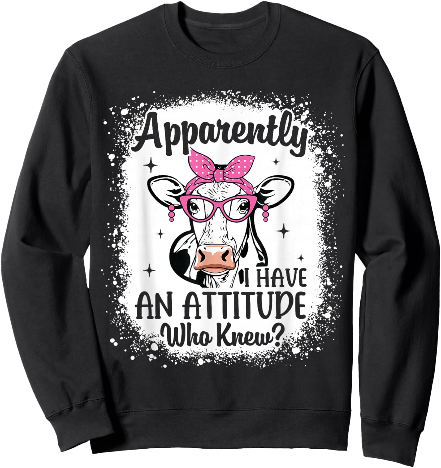 Funny Heifer Cow Sarcasm Cow Print Country Cow Farm Women Sweatshirt - Sweatshirt | Black